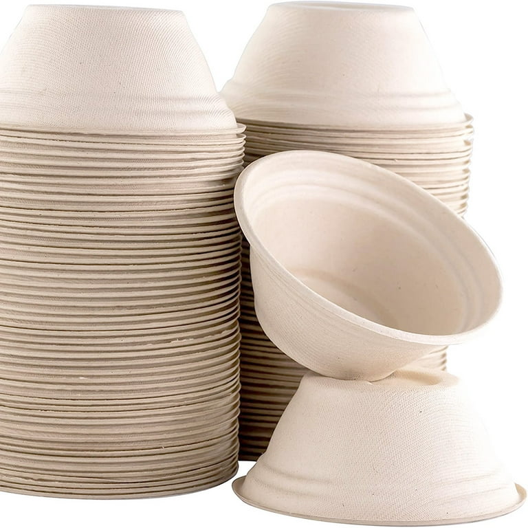 50 Piece Disposable Soup Bowls 100% Biodegradable Paper Bowls for