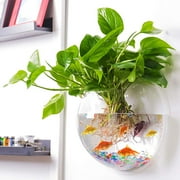 Yirtree Creative Acrylic Hanging Wall Mounted Fish Tank, Hanging Bowl For Water Plants, Wall Fish Bubble Tank, Hydroponic Air Plant Flower Pot, Mini Aquarium Planter, Home Decor