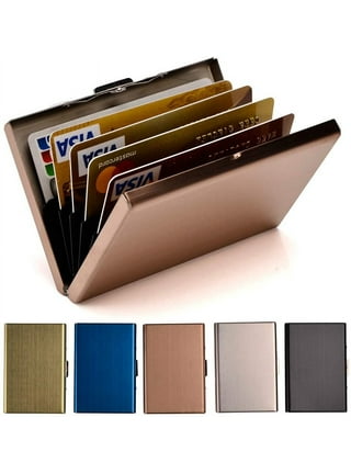 Walbest Waterproof 6 Slots RFID Blocking Credit Card Protector Aluminum ID Case  Hard Shell Business Card Holder Metal Wallet for Men or Women 