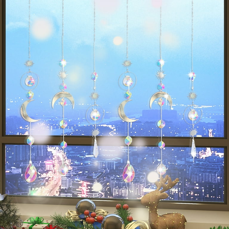 Sun Catcher Moon Star and Sun MINISTAR Suncatcher Rainbow Window Decoration  Christmas Gift 