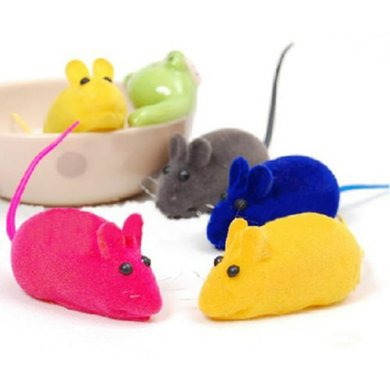 Yirtree Cute Faux Little Mouse Squeak Noise Sound Rat Playing Toy for Pet Cats Dogs 5PCS Walmart