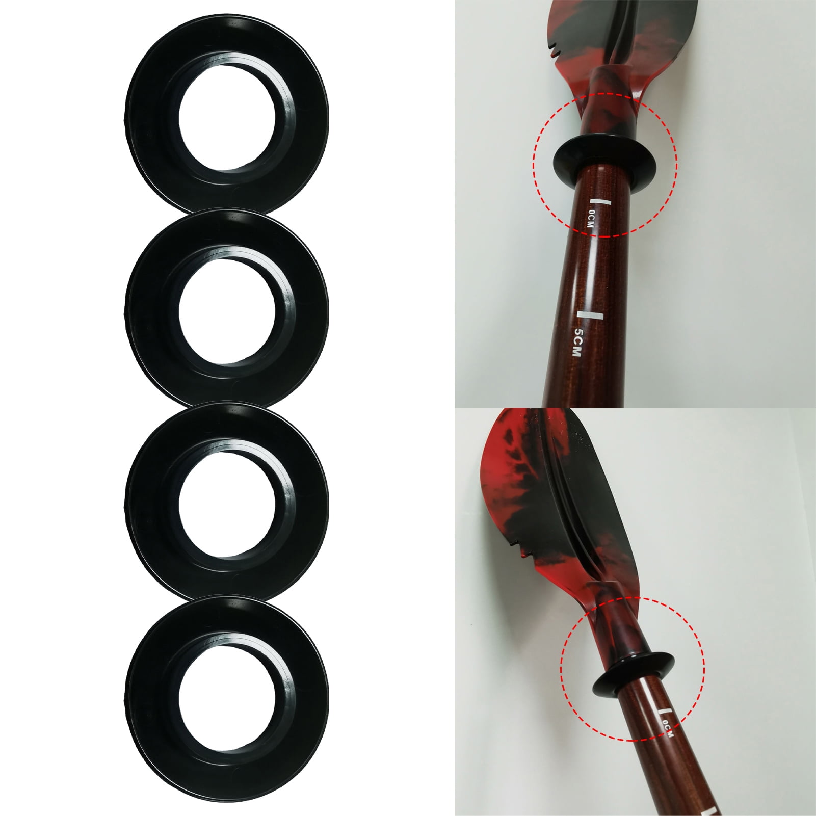 Yirtree Drip Ring,4pcs Universal Kayak Canoe Raft Paddle Oar Drip Rings
