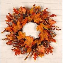 Yirtree Fall Wreath, Artificial Fall Wreaths for Front Door Outside, Autumn Wreath Harvest Fall Door Wreath Thanksgiving Wreath for Home/Indoor/Outdoor