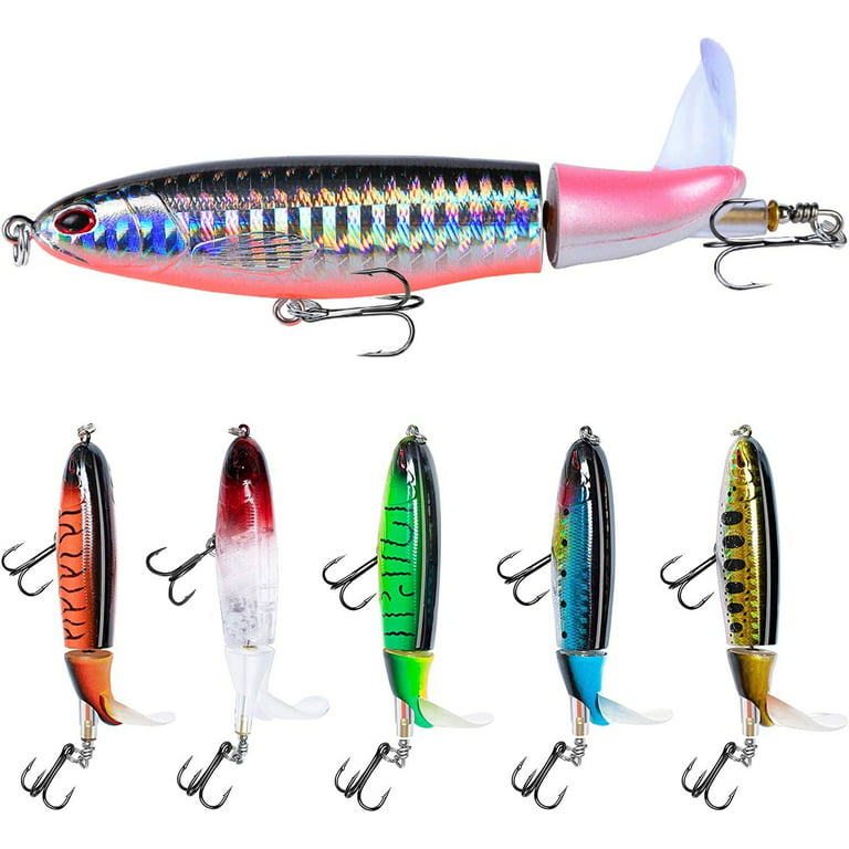 Yirtree Fishing Lure Set Bass with Topwater Floating Rotating Tail