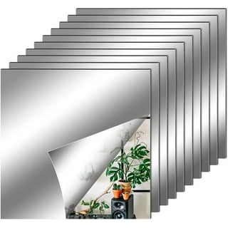 Glass Mirror Tiles Wall Sticker Square Self Adhesive Stick-On Art DIY Home  US