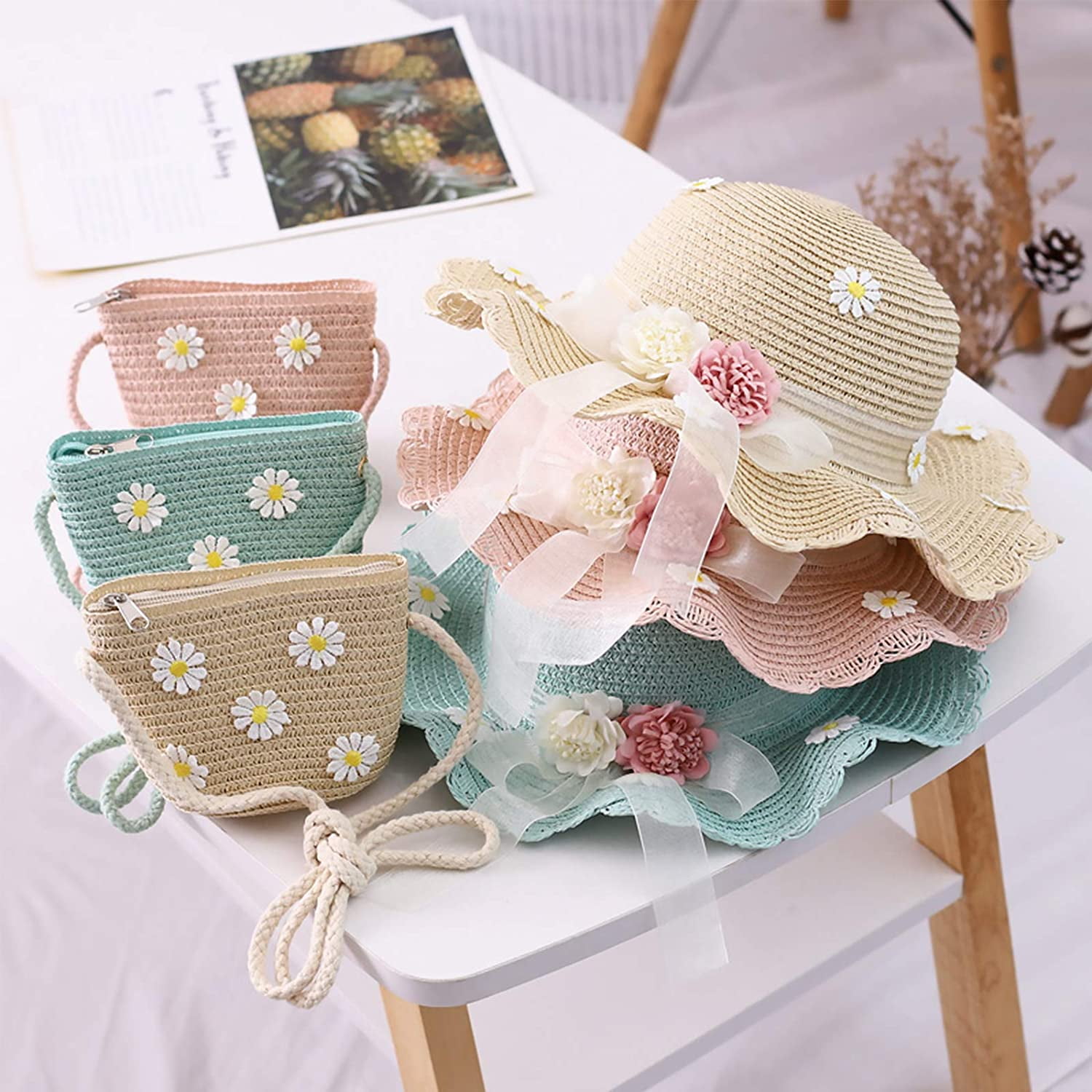 Little Girls Summer Easter Straw Hats Wholesale