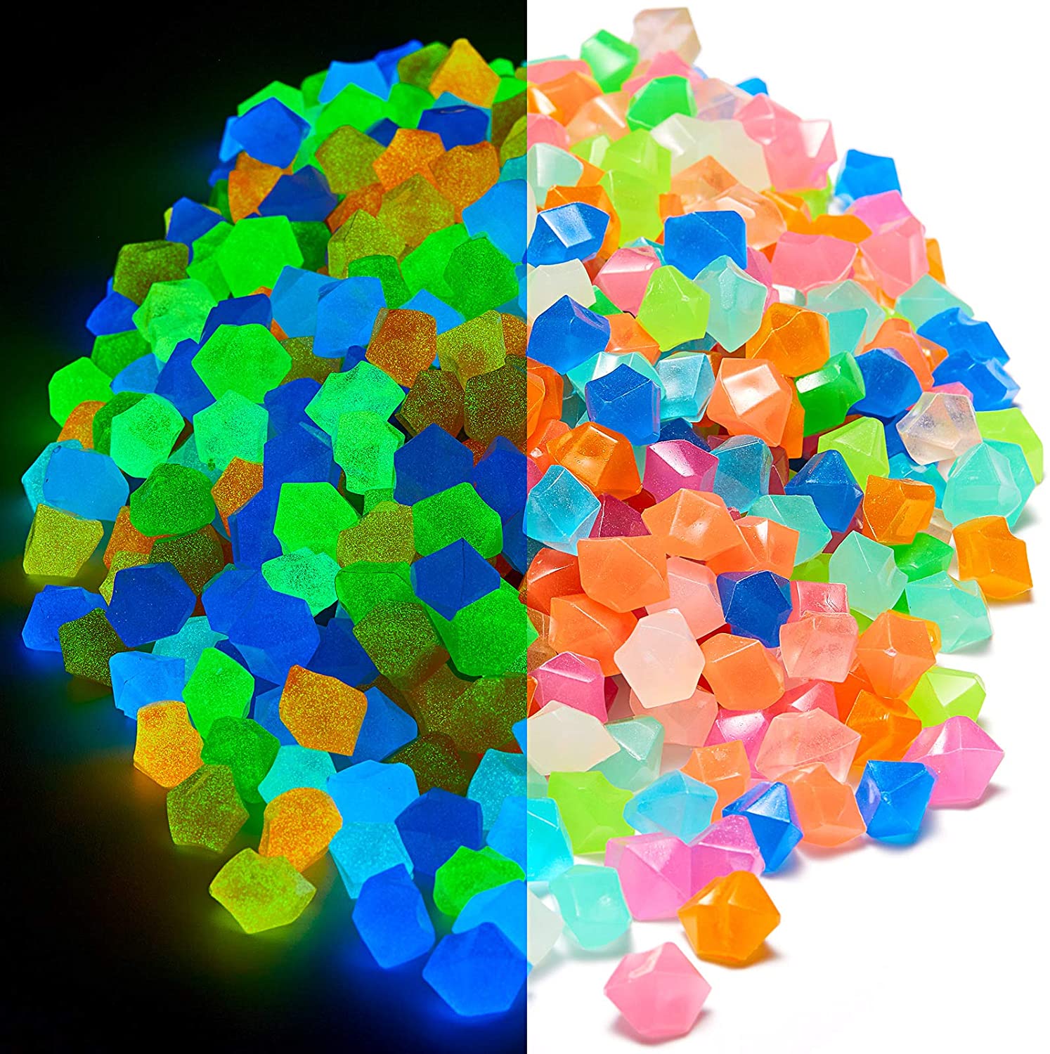 Yirtree Glow in The Dark Rocks 200PCS, Glowing Fish Tank Pebbles ...