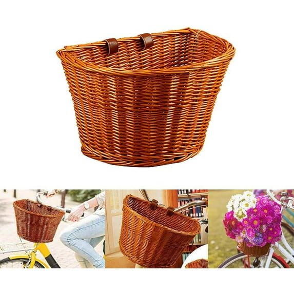 Yirtree Hand-Woven Wicker Bicycle Basket for Adult All-Age Bicycles