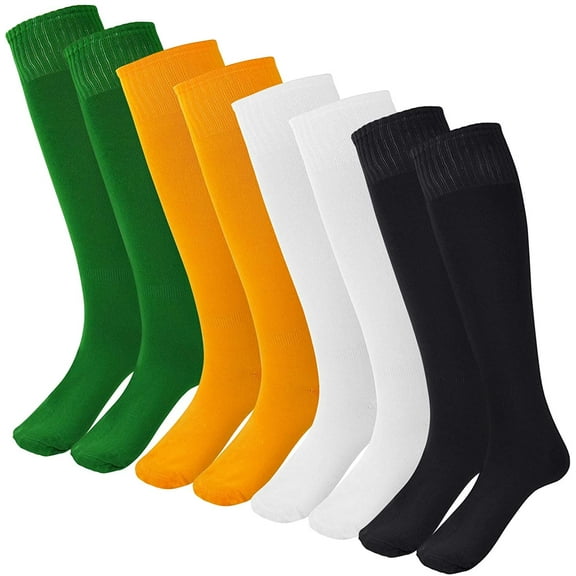 Yirtree Knee High Long Sports Socks Unisex Multicolor Long Tube Socks Breathable Sweat Absorption No Odor Elastic Long Tube Socks for Playing Football
