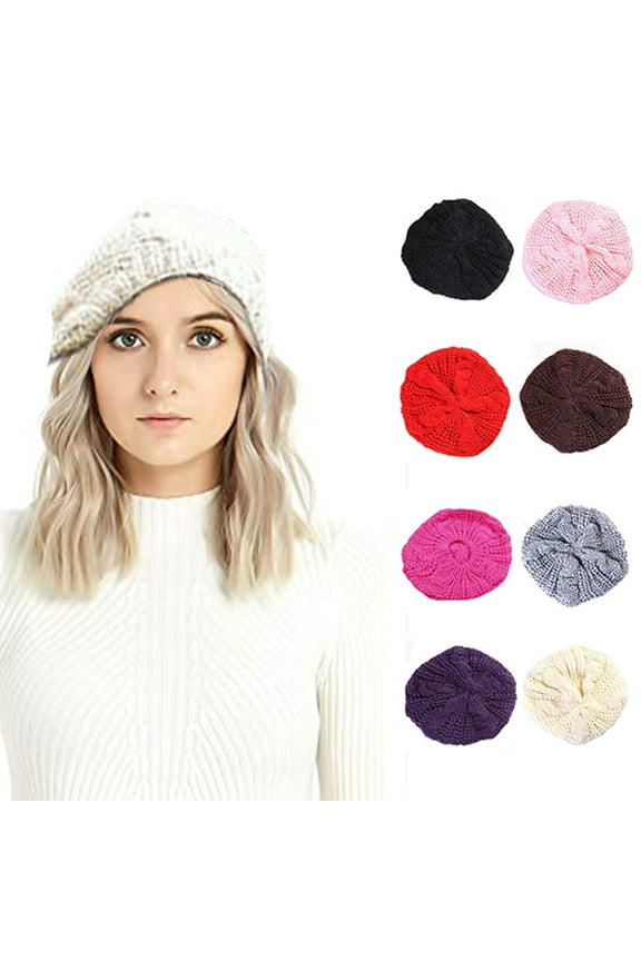 Knitted Winter Slouchy Beanie Hat Unisex Crochet Cable Ski Cap Baggy Slouch Hats for Women Men Fashion Women's Lady Beret Braided Baggy Beanie Crochet Hat Ski Knitted Cap