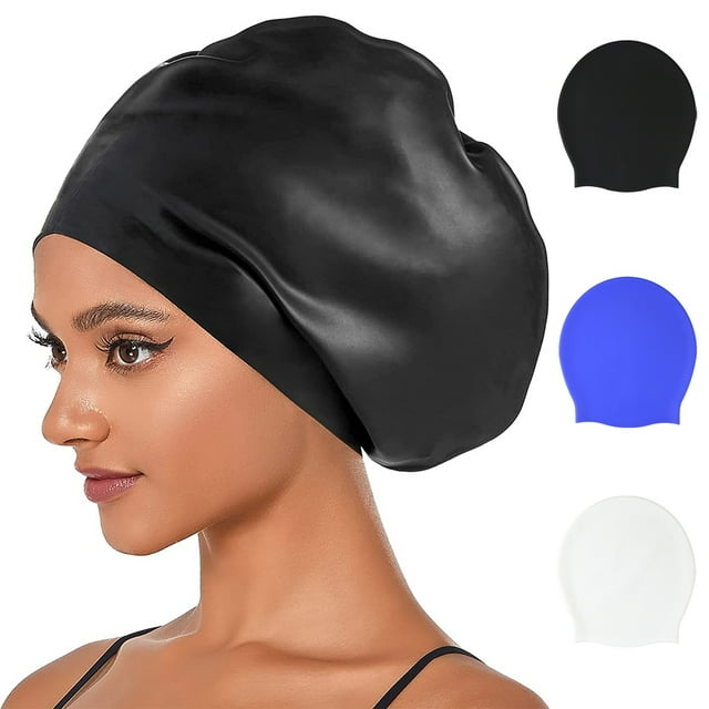 Yirtree Large Swimming Cap for Long Hair Designed for Long, Thick and