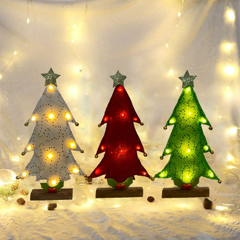 Yirtree Luminous Mini Christmas Tree Desktop Display Mold Night Light Party  Decor Gift 