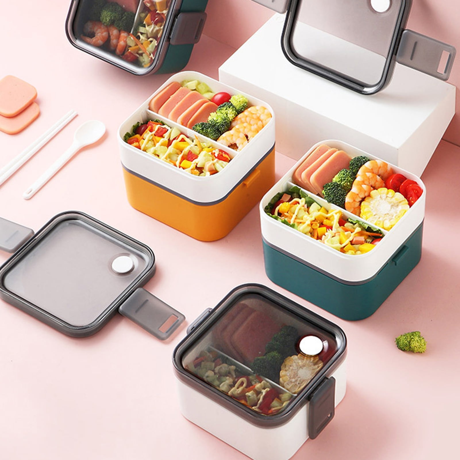 Portable Lunch Box Lunch Bags for Children School Office Bento Box with  Tableware Thermal Bag Complete Kit Microwavable Heating