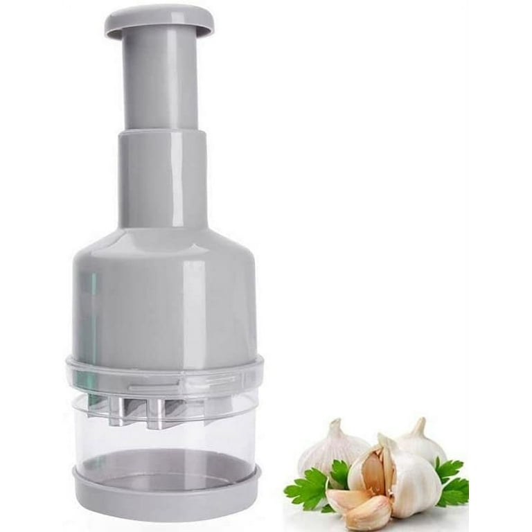 Generic （Garlic Press）Manual Garlic Press Grinder Meat Cutting Machine Food  Chopper For Vegetable Fruits Nut Mincer Blender Mixer Kitchen Cutting Tool  GRE