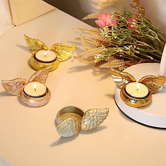 Yirtree Memorial Gifts – Angel Wing Figurines Tealight Candle Holder, Remembrance, Memory Home Decorations