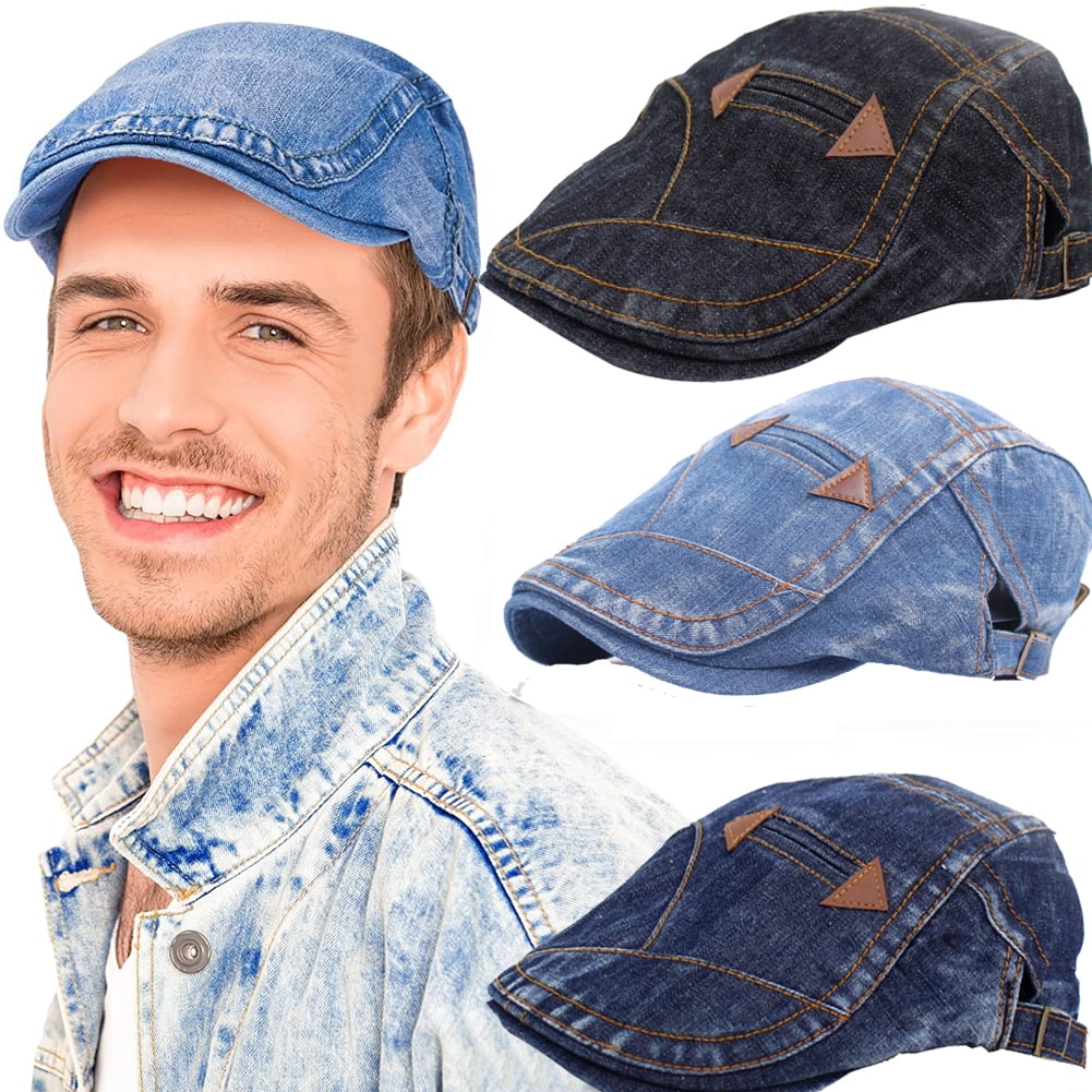 Yirtree Men Women Vintage Washed Jeans Hat Outdoor Sports Denim