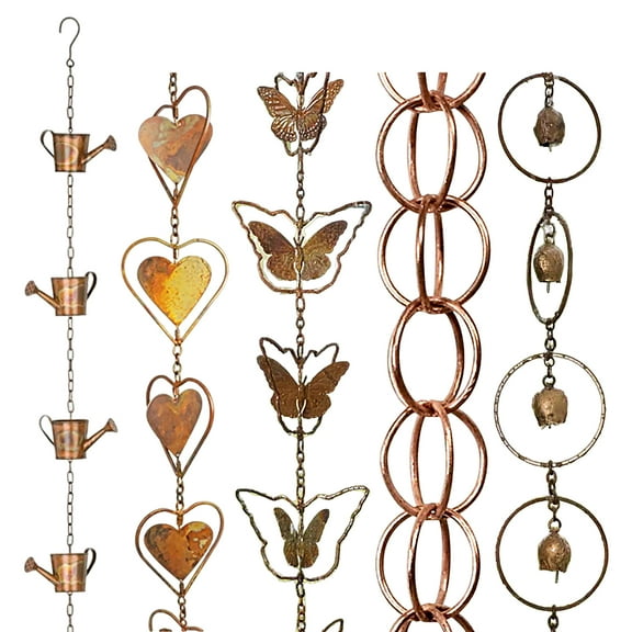 Yirtree Metal Decorative Rain Chain | Unique Downspout Extension Home Décor | Wind Chime Corrosion Resistant Eye-catching Exquisite Easy Installation for Housewarming, Birthday