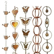 Yirtree Metal Decorative Rain Chain | Unique Downspout Extension Home Dcor | Wind Chime Corrosion Resistant Eye-catching Exquisite Easy Installation for Housewarming, Birthday