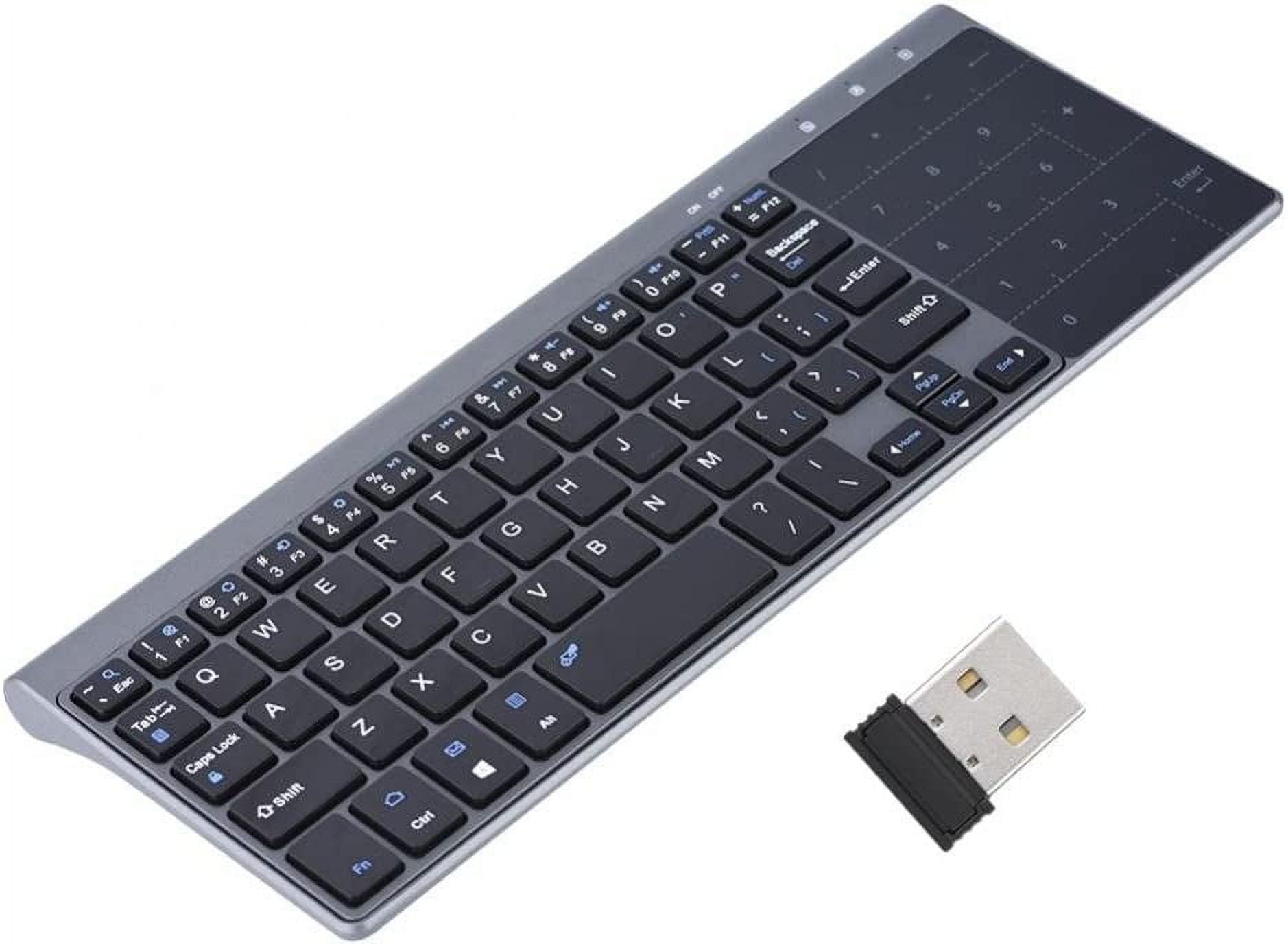 Yirtree Mini Slim Wireless Keyboard, 2.4Ghz Wireless Keyboard Handheld with Touchpad for PC Notebook TV Box Notebook Computer Portable PC Keyboard