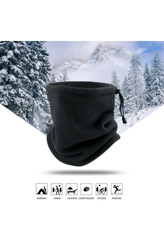 Neck Warmer Gaiter with Adjustable Drawstrings Winter Thicken Soft Elastic Fleece Skiing Face Balaclava for Men Women