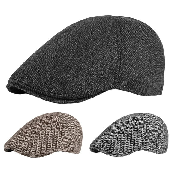 Yirtree Newsboy Tweed Cap Irish Hat for Men's 8 Piece Flat Driving Cap Made in Ireland Washable English Style Advanced Painter Hat Daily Wear Hat
