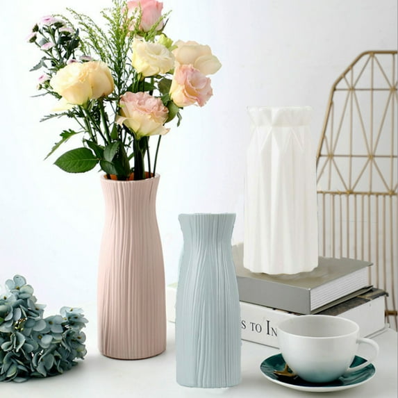 Yirtree PE Shatter-proof Flower Pot Vase Modern Farmhouse Decorations - Vase for Fireplace Decor - Vases for Flowers, Rustic Decor for Living Room - Farmhouse Decor for The Home