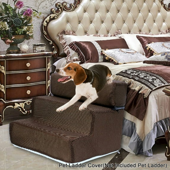 Yirtree Pet Ladder Cover Detachable Comfortable Faux Leather Non-slip Dog Ramp Stairs Case for Puppy