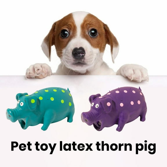 Yirtree Pet Squeaky Toy Cartoon Pig Shape Dog Chew Toy Long-lasting Durable Bite-resistant Dog Sound Toy Pet Supply