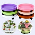 thumbnail image 1 of Yirtree Plant Dolly Planter Caddies with/Without Wheels , Plastic Flower Pot Stand Set Indoor Outdoor, Movable Planter Stand Plant Rack on Rollers Planter Trolley Casters Rolling Tray, 1 of 8