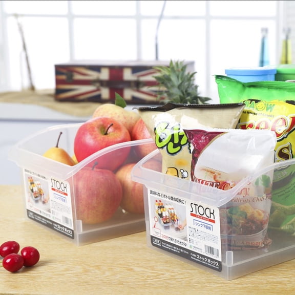 Yirtree Plastic Kitchen Pantry, Cabinet, Refrigerator, Freezer Food Storage Organizing Bin Basket with Handles - Organizer for Fruit, Vegetables, Yogurt, Snacks, Pasta