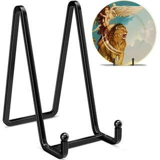 Display Stand Plate Holder Wooden Easel Plate Stand Wooden Picture Frame  Stand Holder for Display Plates Photos Home Birthday Party Wedding  Decorations, Black (6 Inch) 