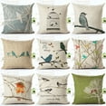 thumbnail image 1 of Yirtree Porch Patio Birds Throw Pillow Covers for Spring Farmhouse Decoration Outdoor Furnitures Dcor Decorative Cushion 18x18, 1 of 5