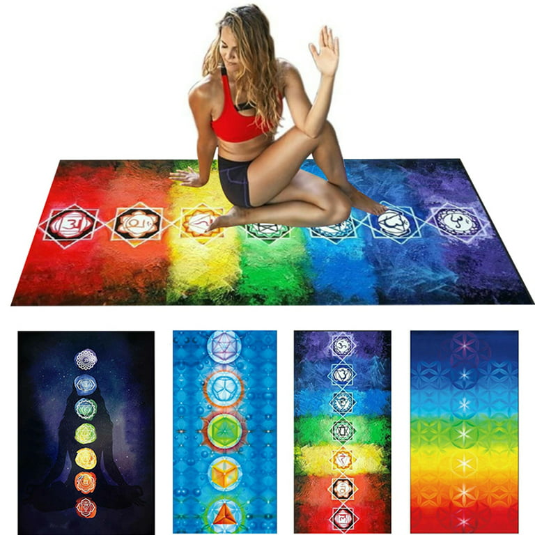 Yirtree Rainbow Chakra Yoga Mat Sunscreen Shawl Hippy Boho Gypsy