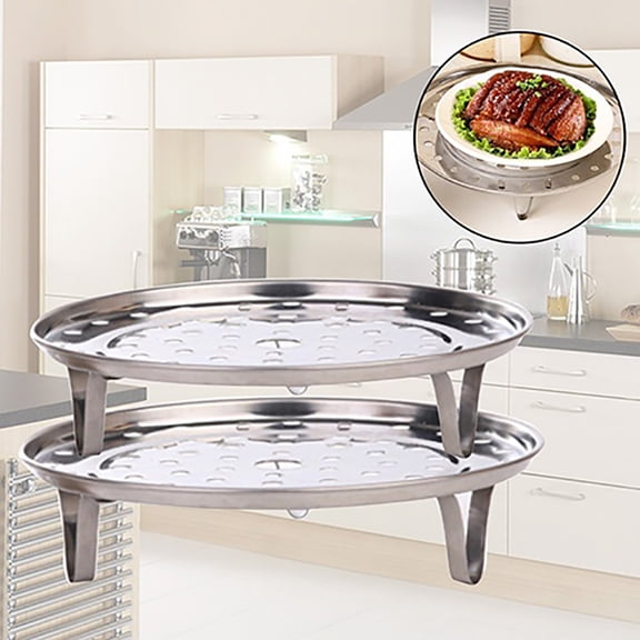 Yirtree Round Stainless Steel Steamer Rack Diameter Steaming Rack Stand Canner Canning Racks Stock Pot Steaming Tray Pressure Cooker Cooking Toast Bread Salad Baking