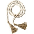 thumbnail image 1 of Yirtree Rustic Wooden Bead Garland with Linen Rope Tassels, 57 Inch Natural Decor, 1 of 8