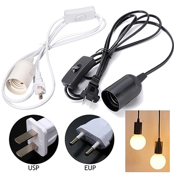 Yirtree Simple Deluxe 6ft Extension Hanging Lantern Pendant Light Lamp Cord Cable E27 Socket (No Bulb Included) On/Off Switch, 1 Pack, White