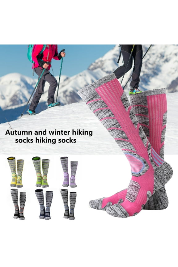 Ski Socks Women Men, 1 Pair Extra Thick Warm Snow Winter Skiing Sock Long Knee High Snow Snowboarding Skiing Socks