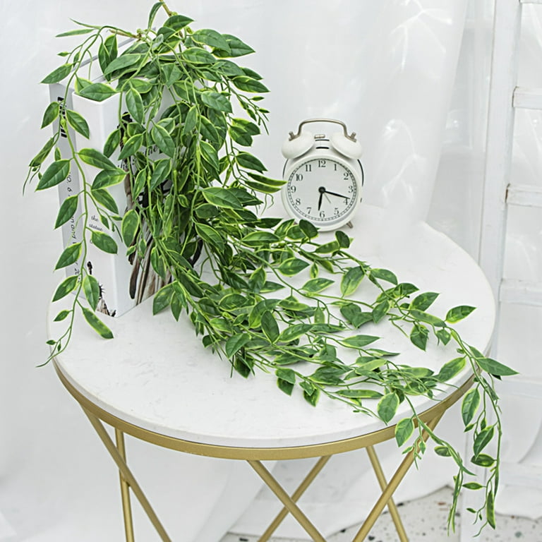 Yirtree Small Fake Hanging Plant, Artificial Potted Plant Faux Ivy Vine Plant Hanging Plant Pothos for Shelf Home Office Indoor Outdoor Garden