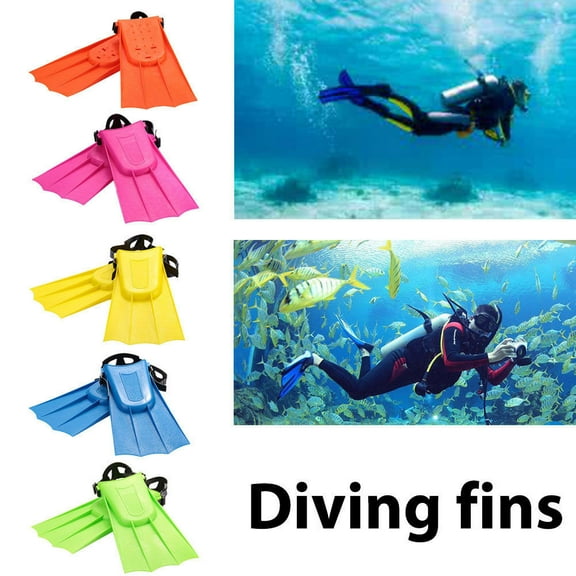 Yirtree Snorkel Fins, Swim Fins Travel Size Short Adjustable for Snorkeling Diving Adult Men Women Kids Open Heel Swimming Flippers