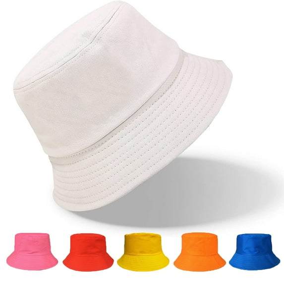 Yirtree Solid Color Bucket Hat Simple Fisherman Cap Packable Reversible Sun Hat for Women, Men
