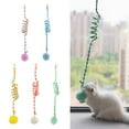 thumbnail image 1 of Yirtree Striped Print Ring Bell Plush Ball Bendable Hanging Cat Toy with Suction Cup Stress Relief Funny Cat Swing Toy for Table, 1 of 8