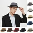 thumbnail image 1 of Yirtree Summer Beach Sun Hats for Men Foldable Floppy Travel Packable Hat, Wide Brim Hat Men Solid Color Wide Brim Fedora Felt Hat Panama Cap Boater Summer Beach Sunhat, 1 of 8
