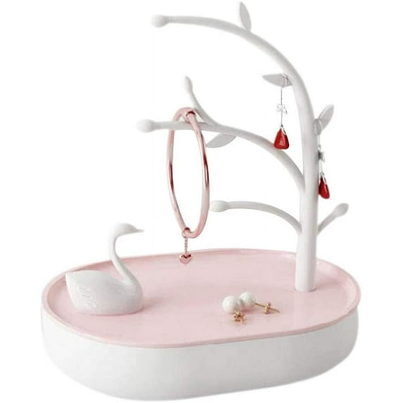 Yirtree Swan Lake Jewelry Tray Large Storage Box Ring Holder Trinket Dish Modern Decor Display Earrings Necklace Bracelet Organizer