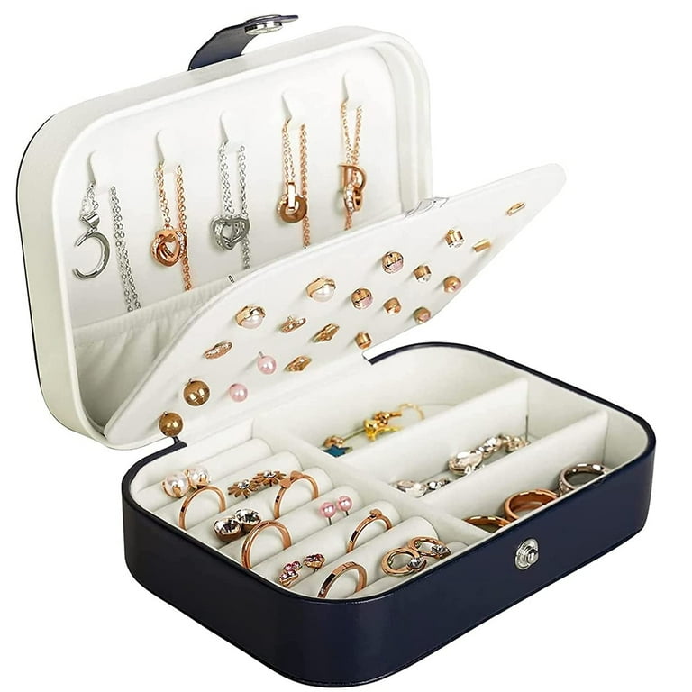 Travel Jewelry Box Small Jewelry Organizer for Women Girls PU Leather  Travel