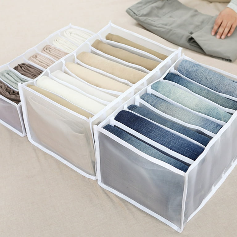 Yirtree Underwear Drawer Organizer Foldable Closet Dividers Nylon Fabric  Dresser Compartments Storage Box Set for Bras Socks Underpants Panties and