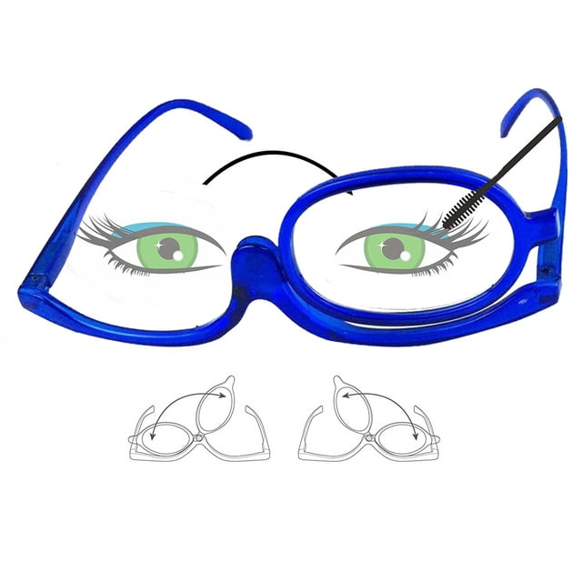 Yirtree Unisex 180 Degree Rotation Magnifying Makeup Glasses Eye Make Up Spectacles Flip Down