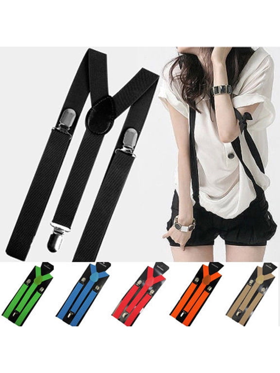 Unisex Elastic Y-Shape Braces Men's Women's Adjustable Clip-on Suspenders