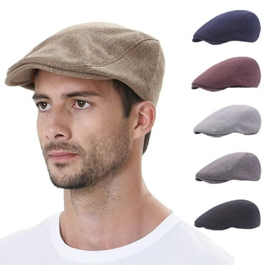 Yirtree Vintage Men's Flat Cap Ivy Gatsby Newsboy Hat Driving Cabbie Hunting Cap