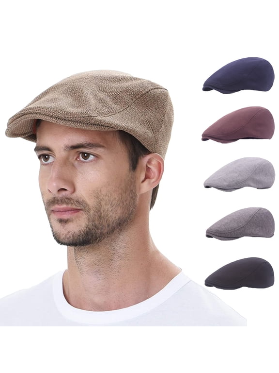 Vintage Men's Flat Cap Ivy Gatsby Newsboy Hat Driving Cabbie Hunting Cap
