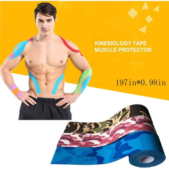 Yirtree Waterproof Breathable Cotton Kinesiology Tape, Athletic Elastic Kneepad Muscle Pain Relief Knee Taping for Gym Fitness Running Tennis Swimming Football